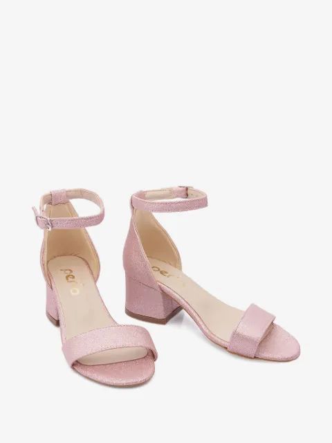 La Perla Kids 글리터 효과 버클 고정 샌들