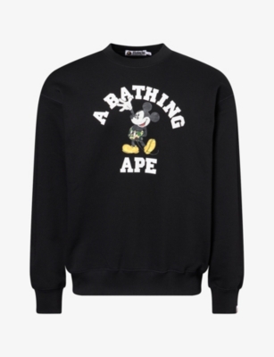Bape 베이프 x 디즈니 미키 그래픽 코튼 저지 맨투맨