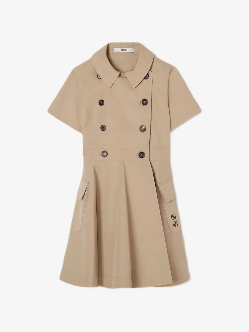 Fendi Kids 더블 브레스트 트렌치 원피스