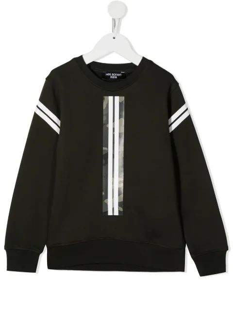 Neil Barrett Kids 카모플라주 테이프 면 스웨트셔츠