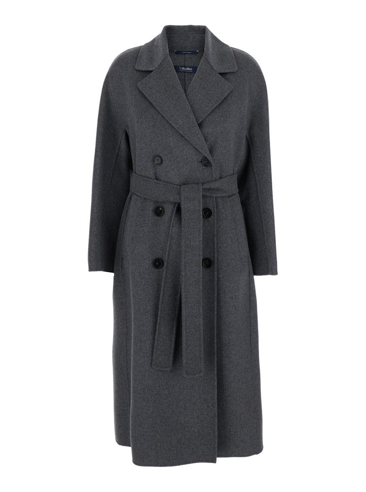 S Max Mara 폴 더블브레스트 벨티드 코트