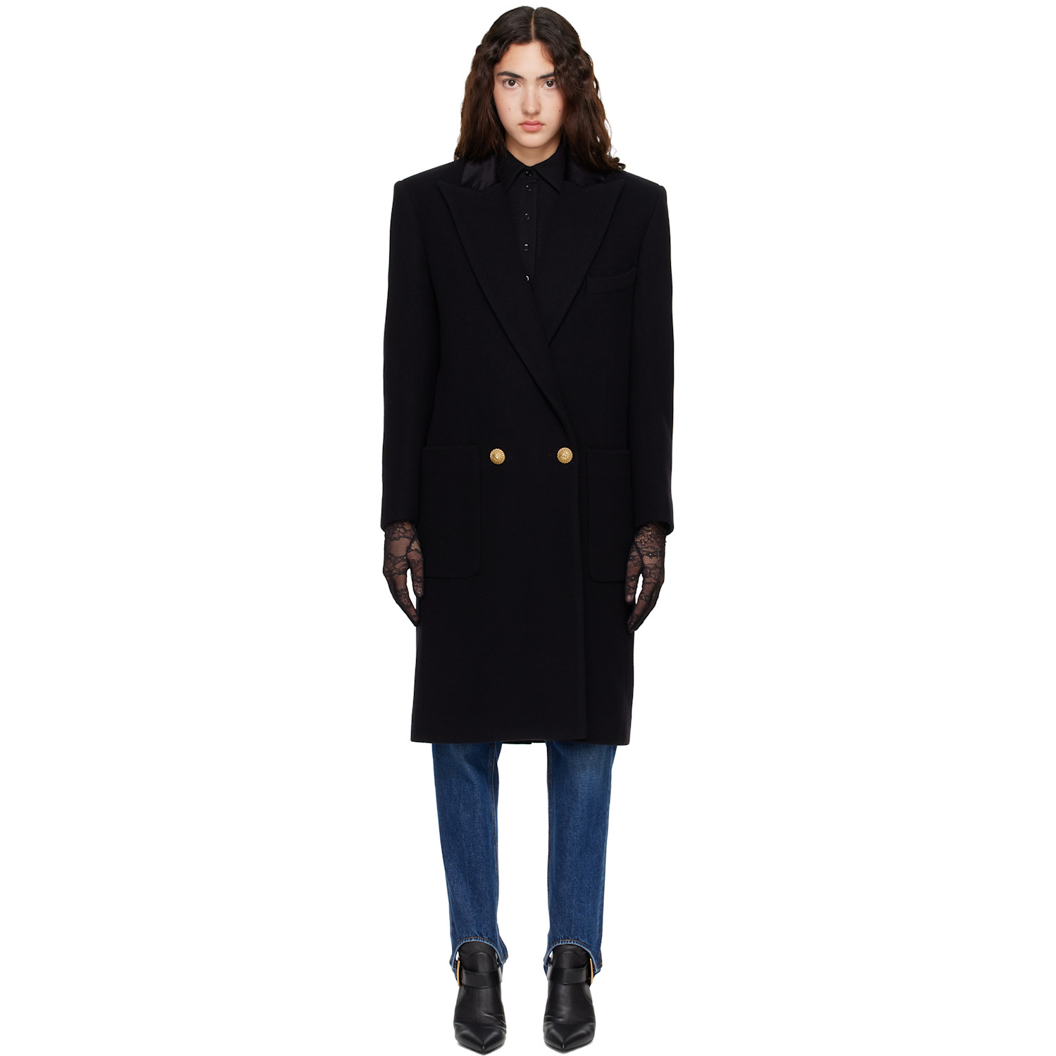 BALMAIN 롱 울 코트