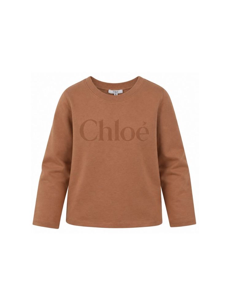 Chloe Kids 로고 프린트 크루넥 티셔츠