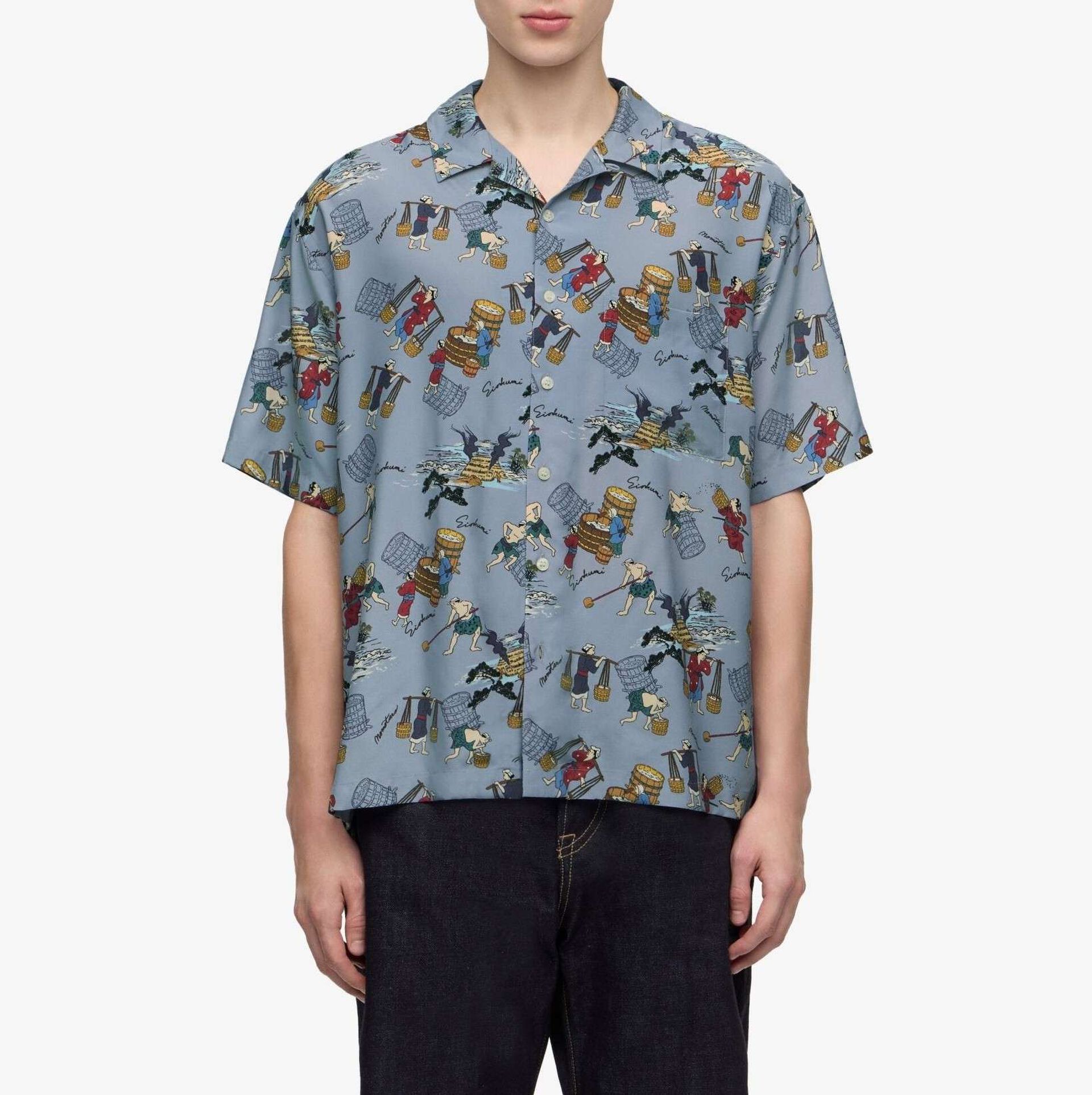 MOMOTARO JEANS MMSS6005 레이온 반팔 셔츠