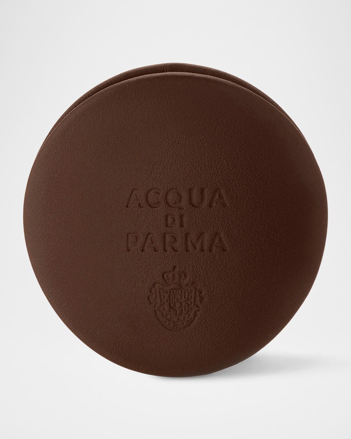 Acqua Di Parma 다크 브라운 가죽과 아쥬르 자동차 디퓨저 케이스
