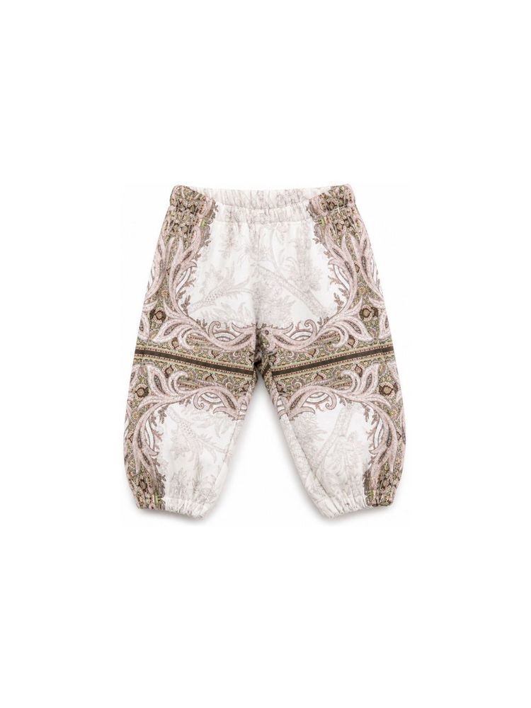 ETRO KIDS 페이즐리 프린트 밴딩 트랙 팬츠