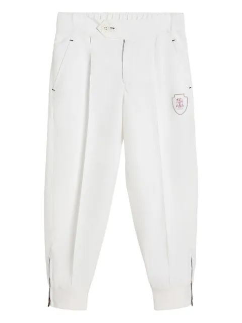 Brunello Cucinelli Kids 로고 패치 바지