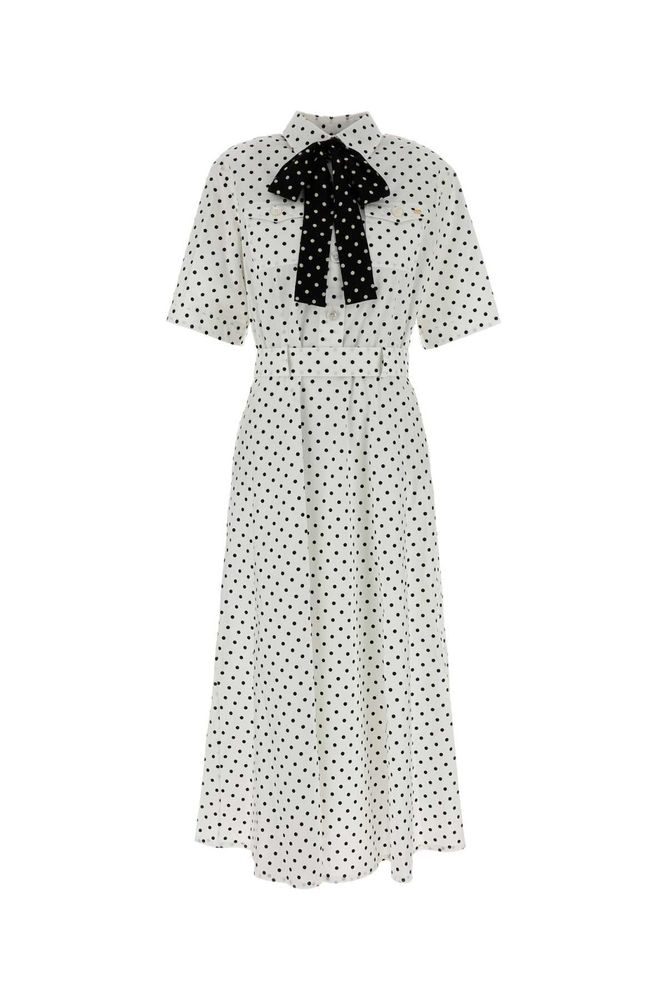 VALENTINO 팝린 플러스드포이스 프린트 미디 드레스