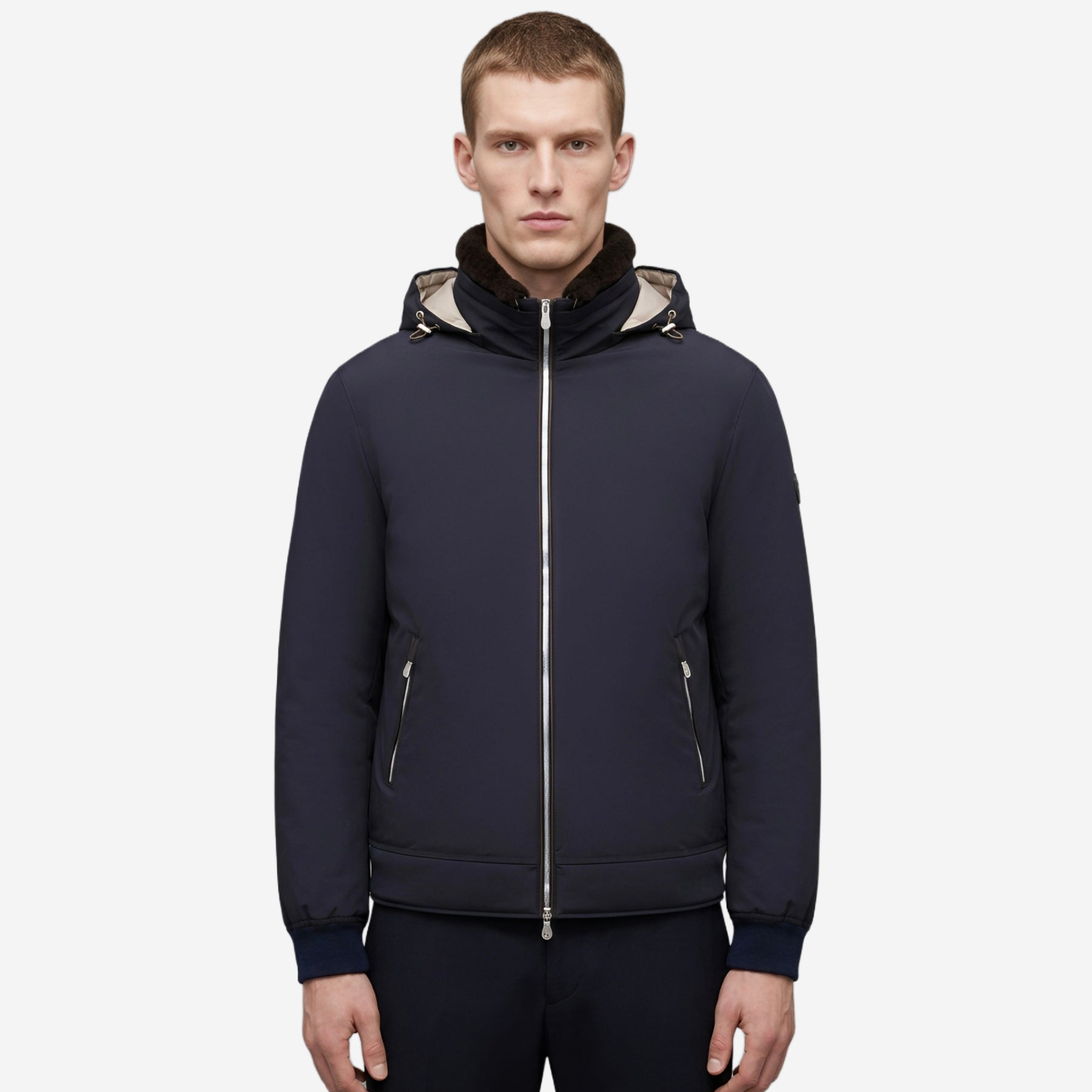 BRUNELLO CUCINELLI 스트레치 본디드 나일론 다운 자켓