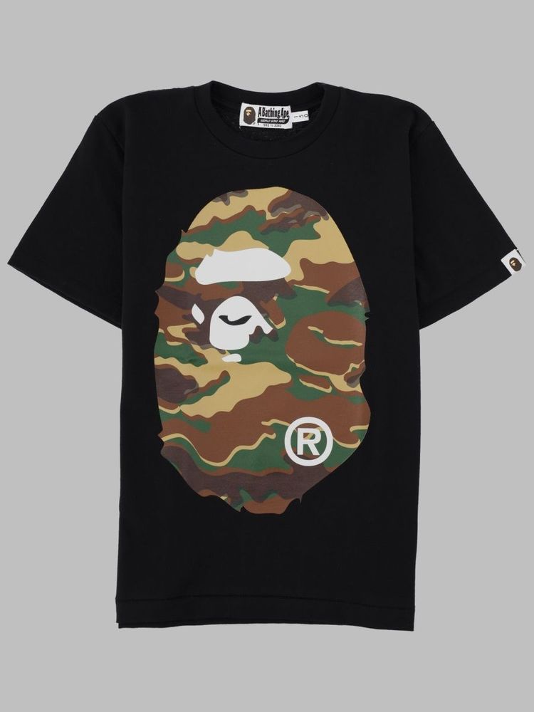 A Bathing Ape Kids 카모 빅 에이프 로고 티셔츠