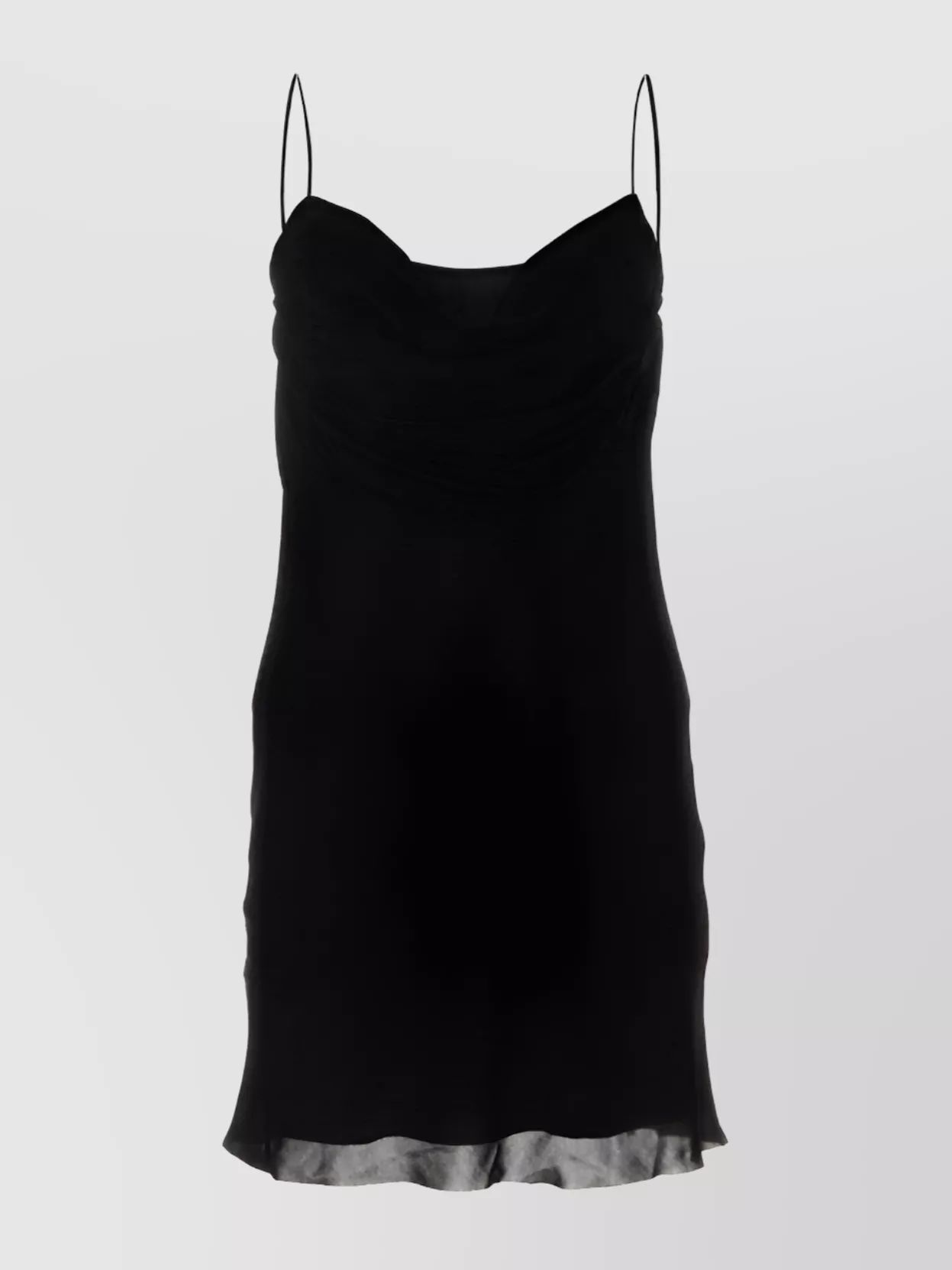 DION LEE 벨벳 드레이프 미니 드레스