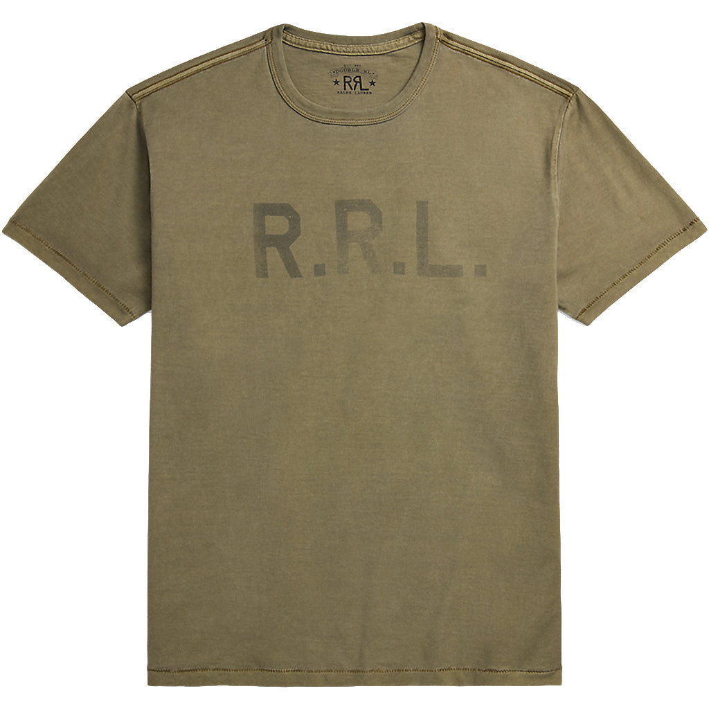 RRL 가먼트 염색 로고 저지 티셔츠