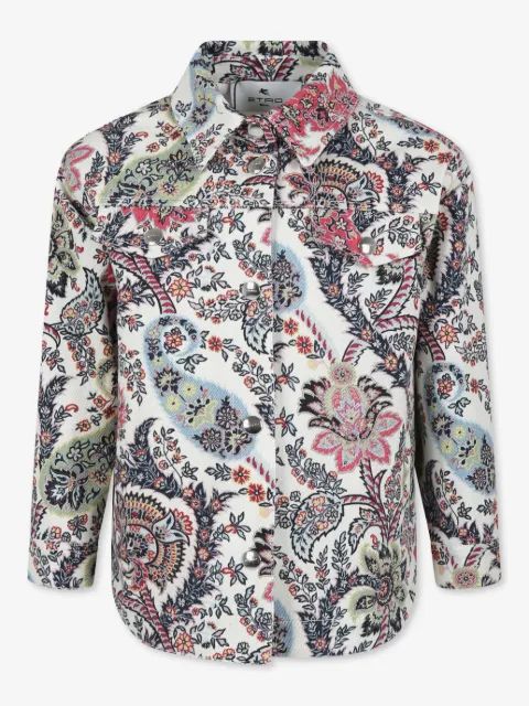 ETRO KIDS 플로랄 프린트 요크 디자인 셔츠