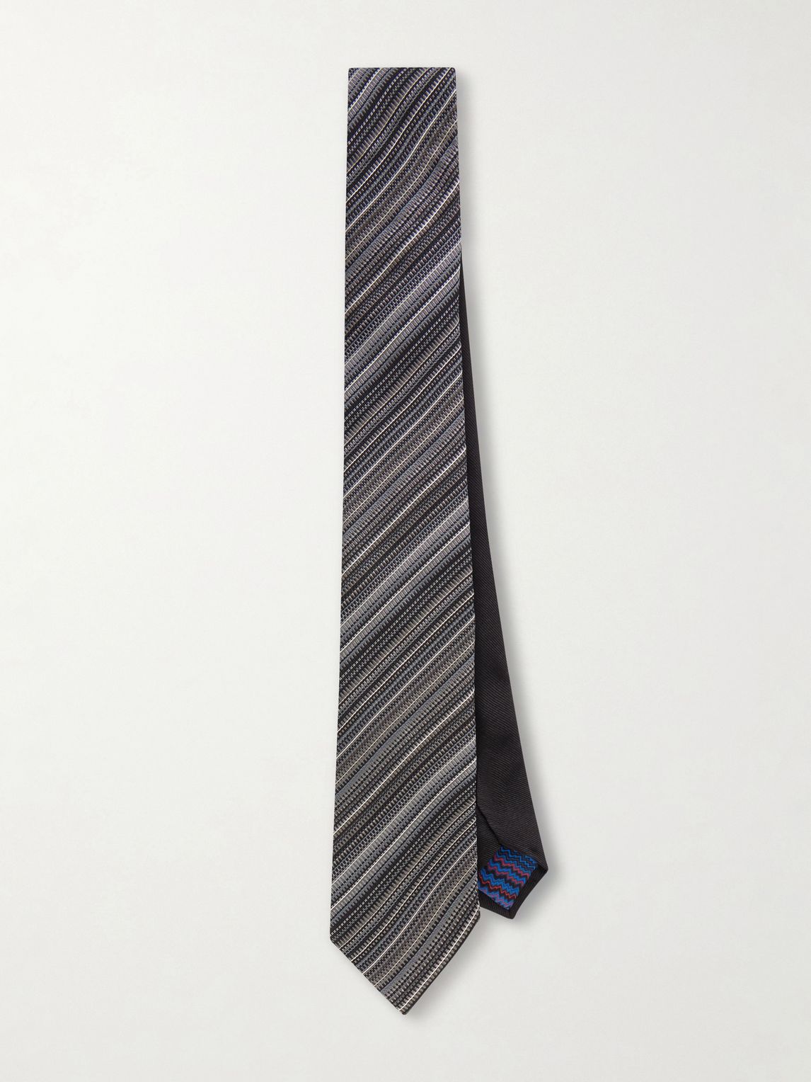 MISSONI 7cm 스트라이프 실크 자카드 넥타이