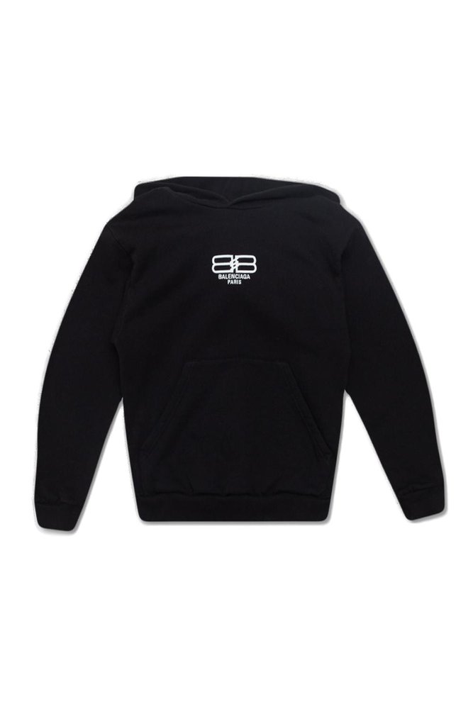 Balenciaga Kids 로고 자수 후드티