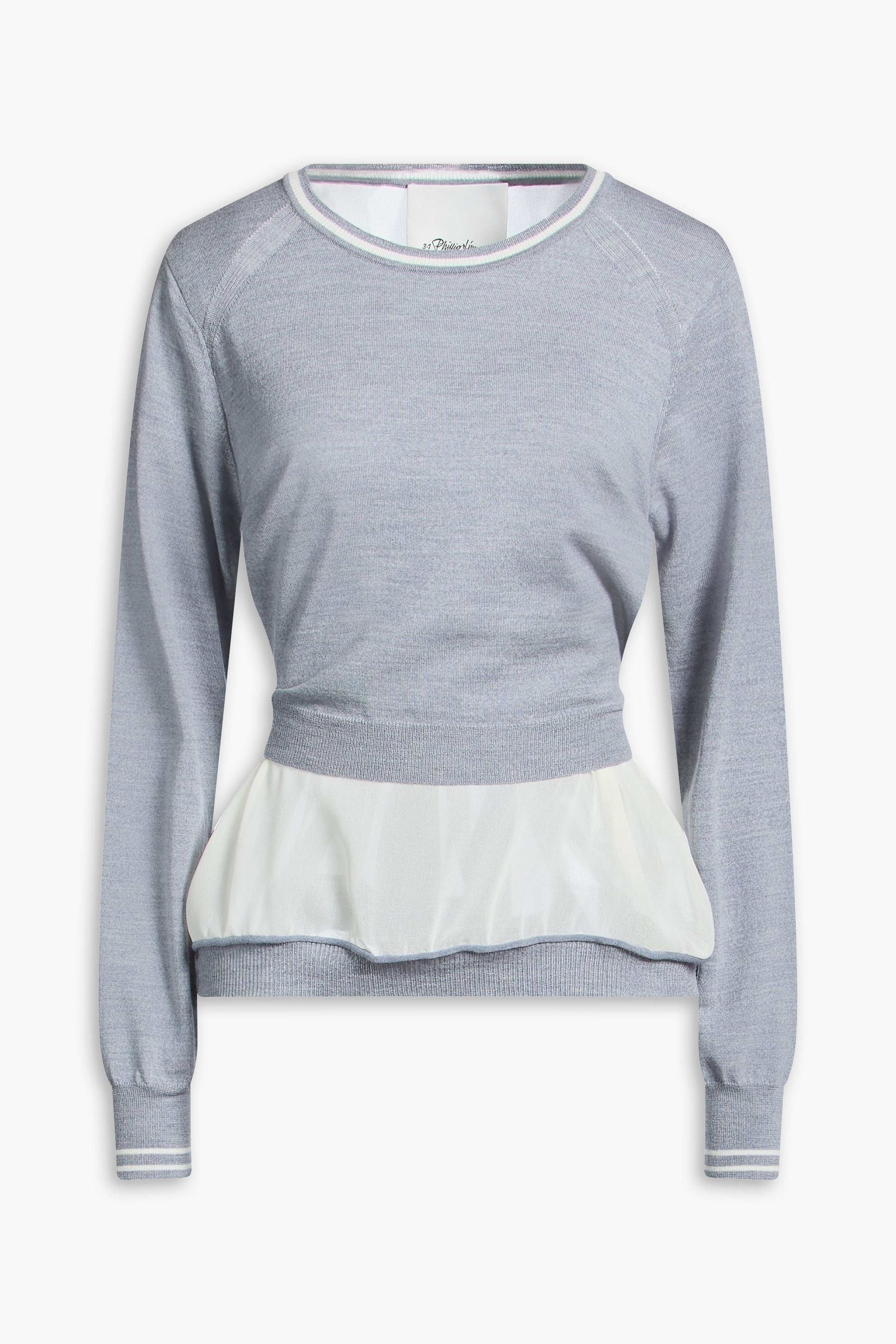 3.1 PHILLIP LIM 시폰 패널 울 탑