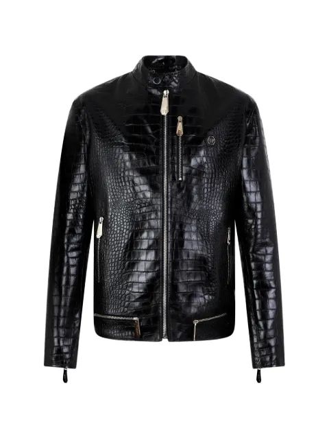 PHILIPP PLEIN 악어 무늬 가죽 자켓