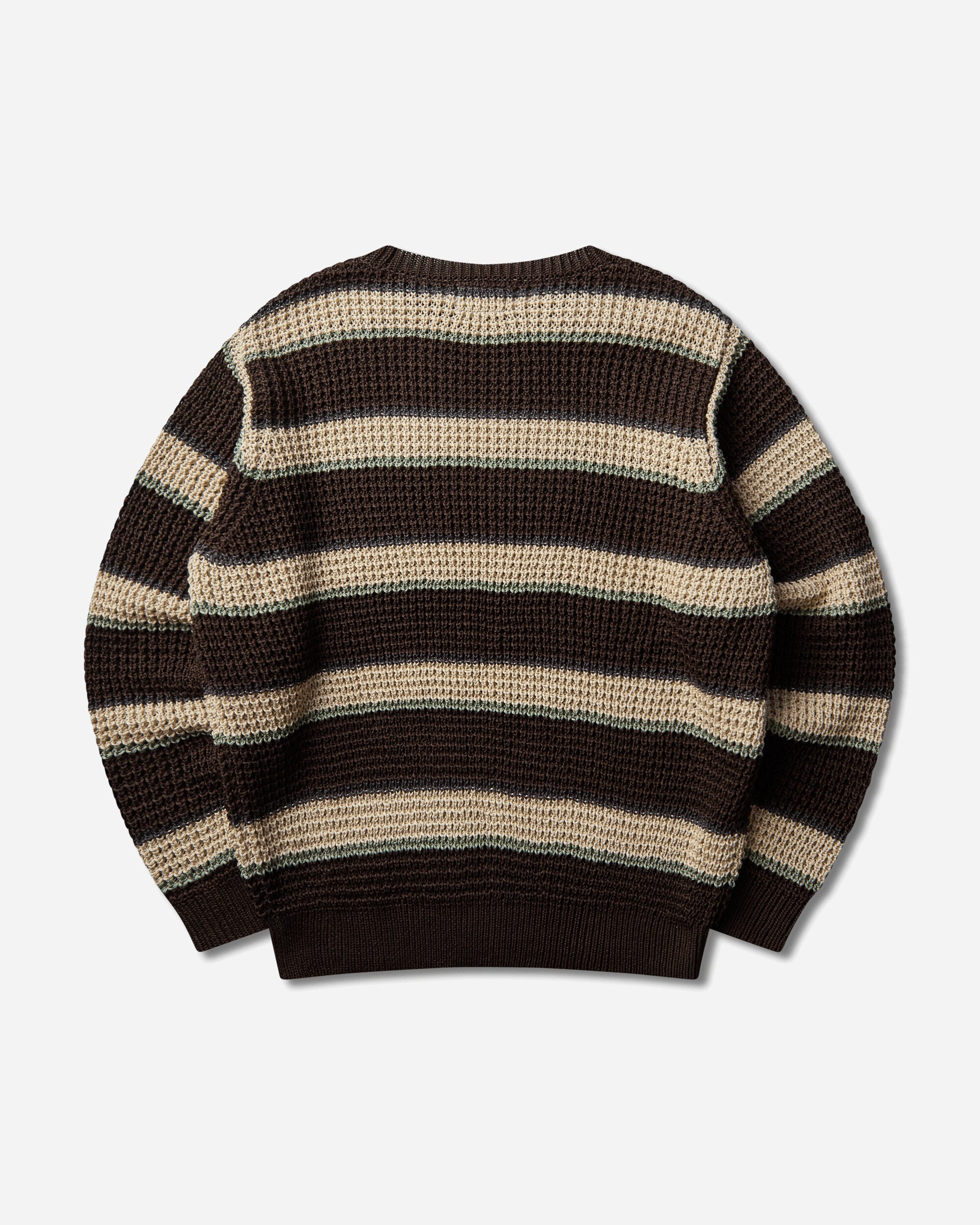 CAV EMPT 남성 스트라이프 루즈 와플 니트 스웨터