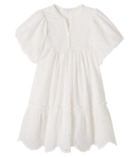Poupette St Barth Kids 크루즈 브로더리 앙글레 면 드레스