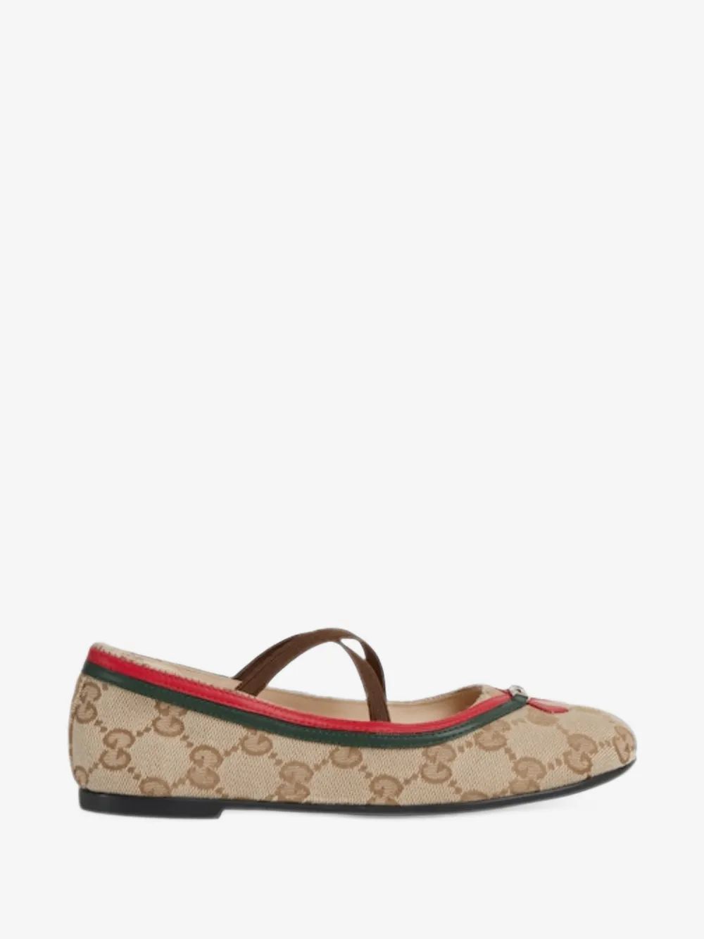 Gucci Kids GG 수프림 웹 스트라이프 발레 플랫