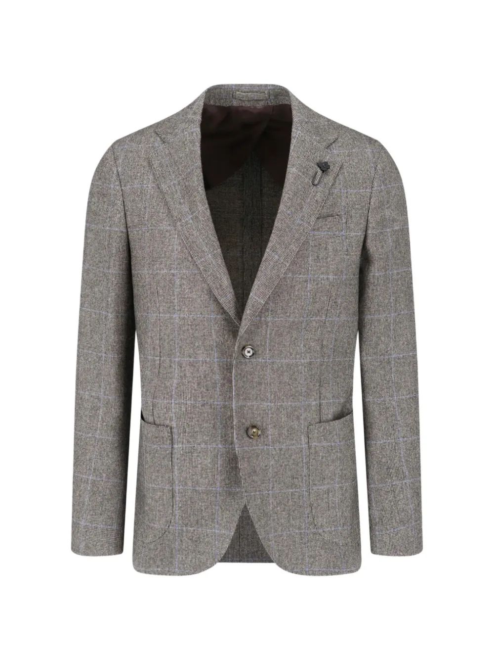 Lardini 체크 패턴 울 블레이저