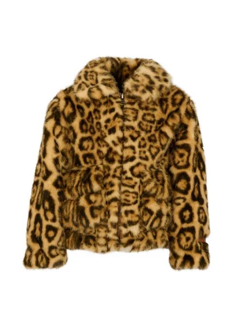 Lanvin Kids 레오파드 프린트 퍼 자켓