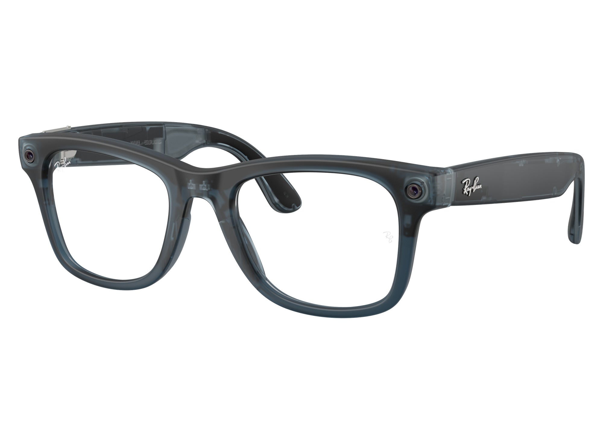 Ray Ban 메타 웨이파레르 (3세대) 선글라스 투명 매트 오션 블루 트랜지션 그레이 렌즈