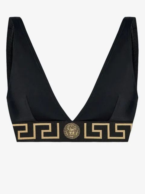 VERSACE 로고 언더밴드 비키니 탑