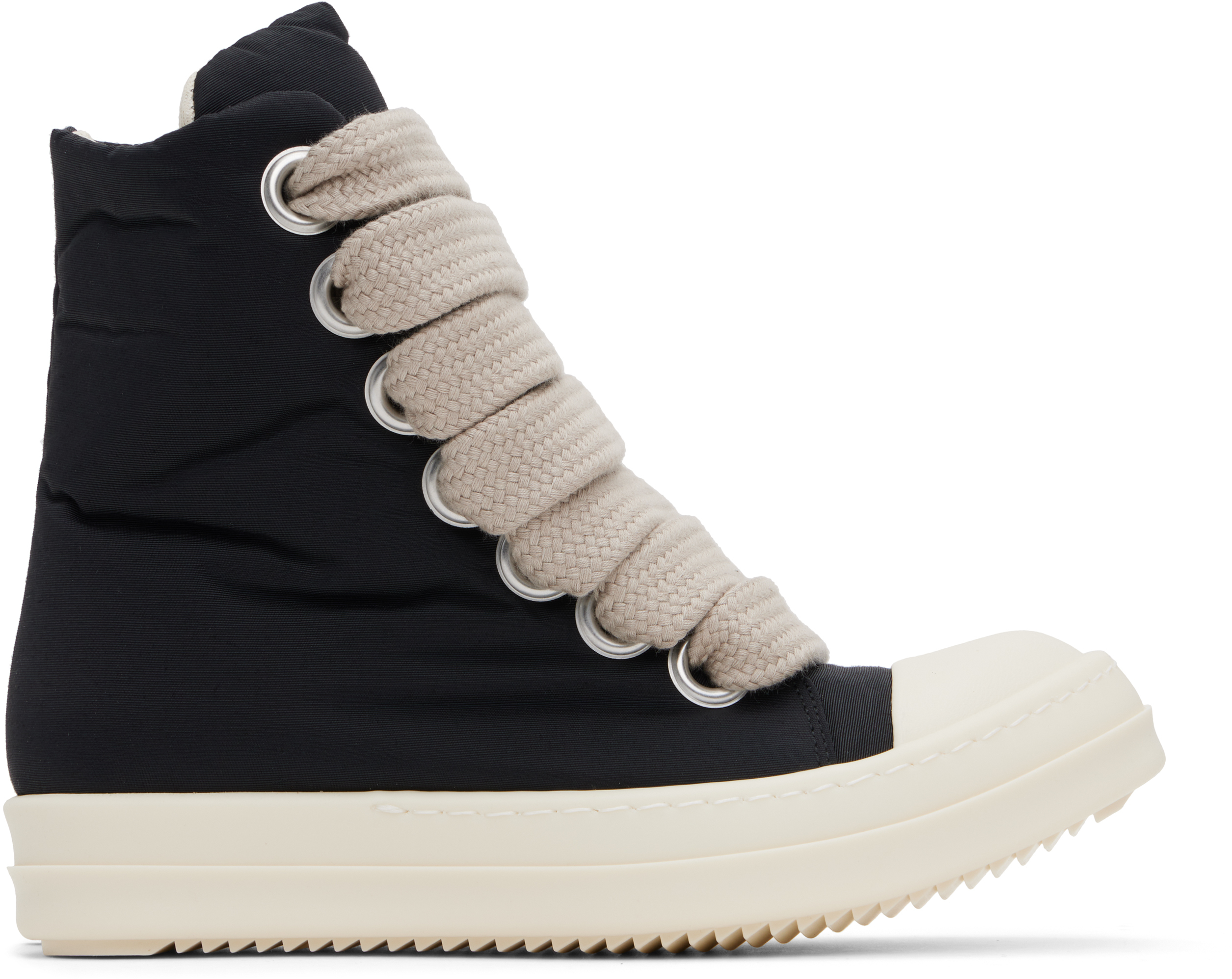 RICK OWENS DRKSHDW 블랙 오프 화이트 할리우드 점보 레이스 퍼퍼 스니커즈