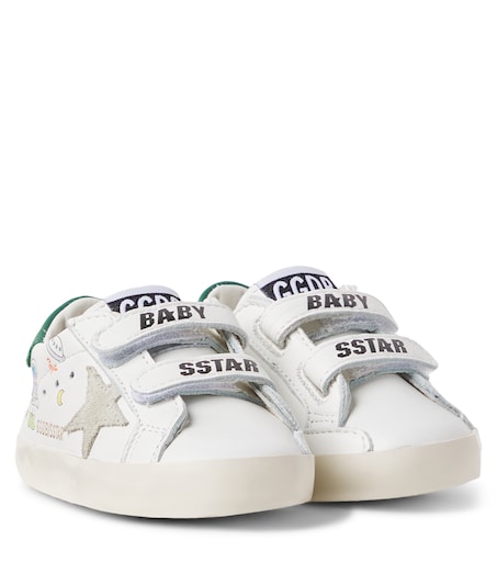 Golden Goose Kids 베이비 올드 스쿨 가죽 스니커즈
