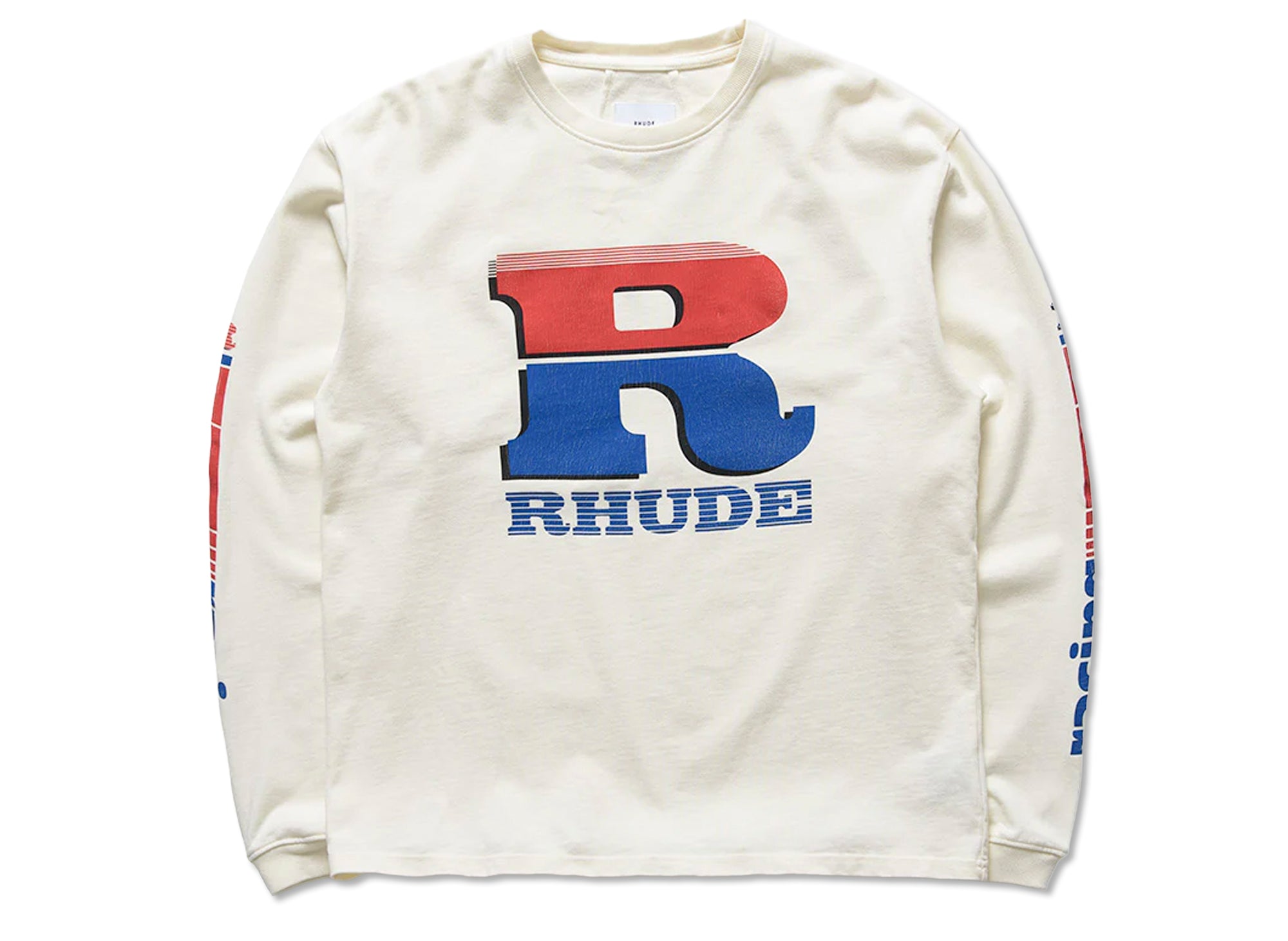 Rhude 스플릿 페트롤 로고 긴팔 티