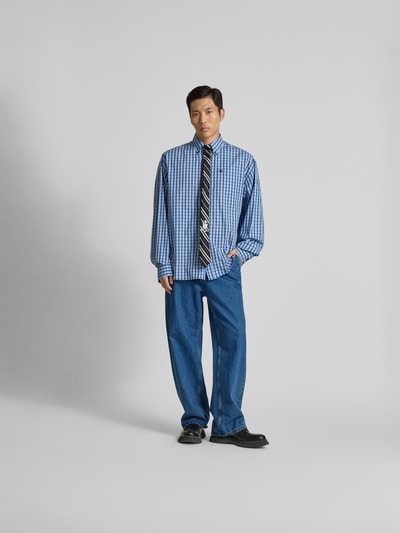 VETEMENTS 릴랙스 핏 프라이츠 셔츠 면 해군