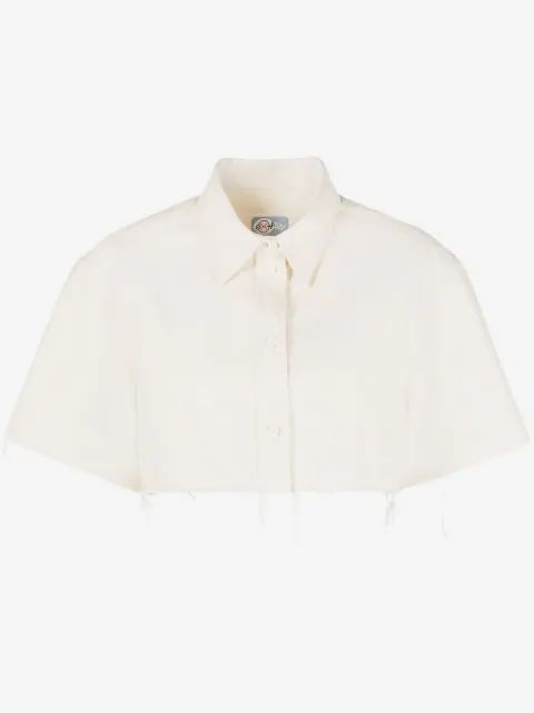HERON PRESTON 엑스레이 캔버스 크롭 셔츠