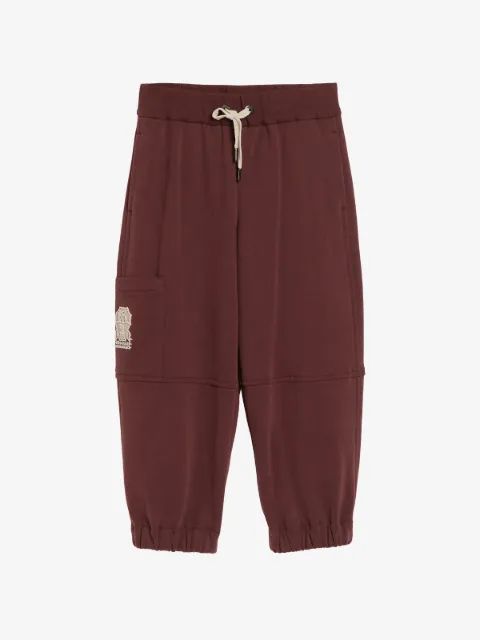 Brunello Cucinelli Kids 로고 자수 트랙 팬츠