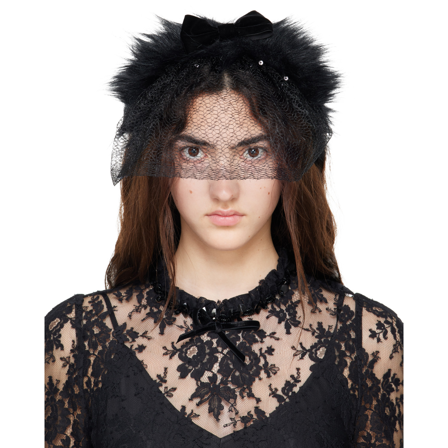 ANNA SUI 블랙 베일 헤어밴드