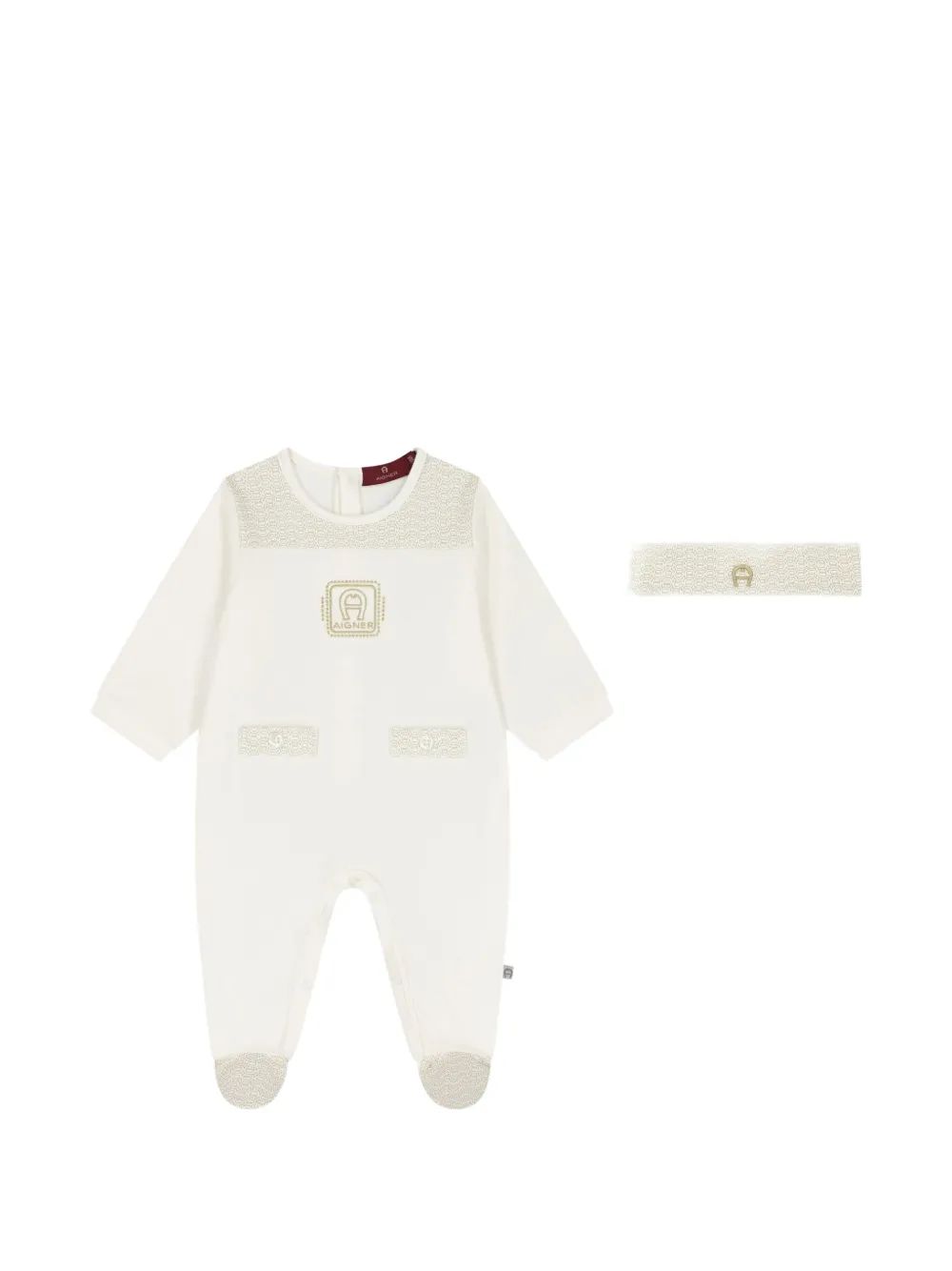 Aigner Kids 모노그램 프린트 베이비그로우 세트