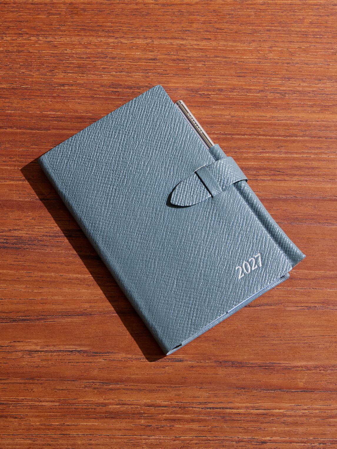 Smythson 크로스 그레인 가죽 노트북