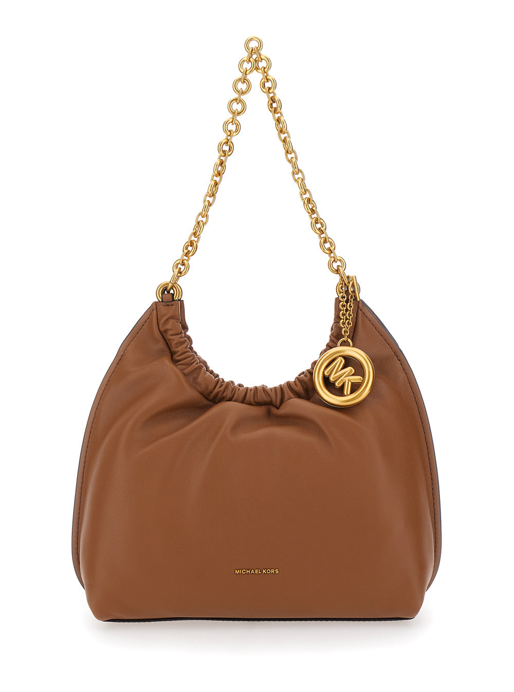 Michael Michael Kors 인디 스몰 가죽 숄더 핸드백 체인 스트랩 로고 플레이트