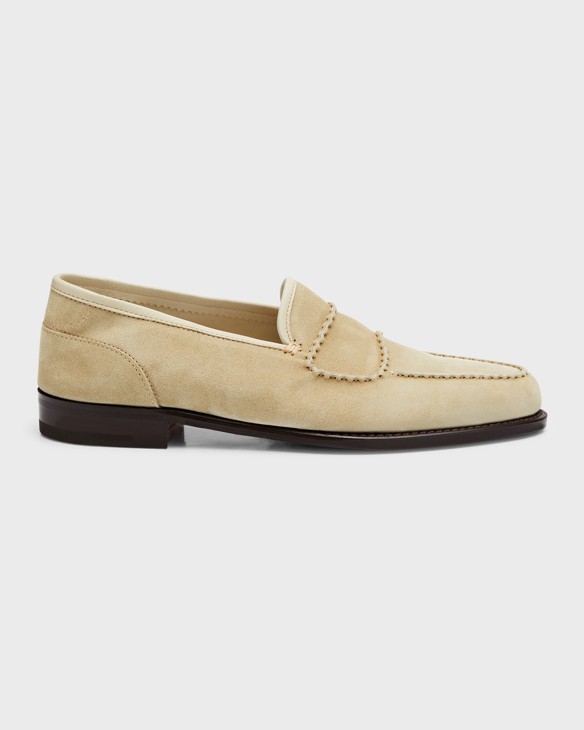 JOHN LOBB 남성 배스 스웨이드 페니 로퍼