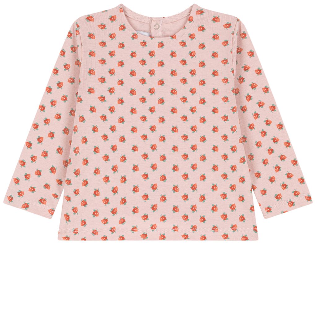 PETIT BATEAU KIDS 긴 소매 플로럴 무늬 티셔츠