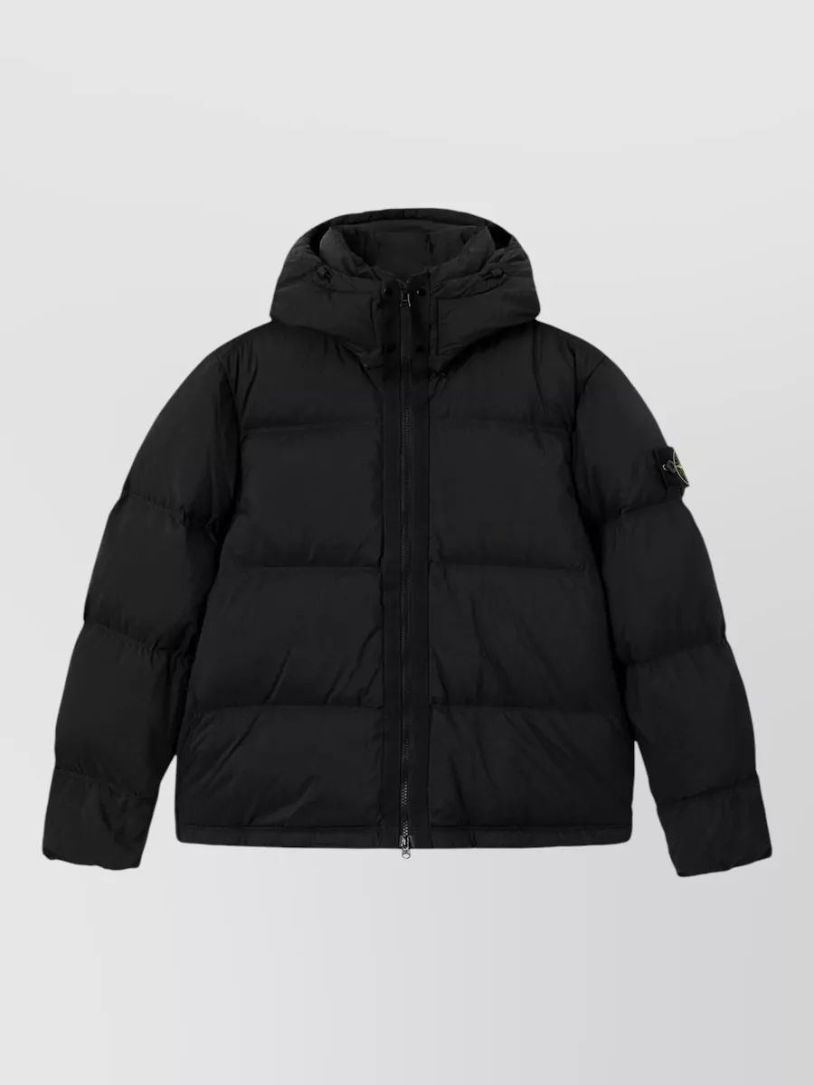 STONE ISLAND 후드 재킷 퀼팅 디자인 사이드 포켓
