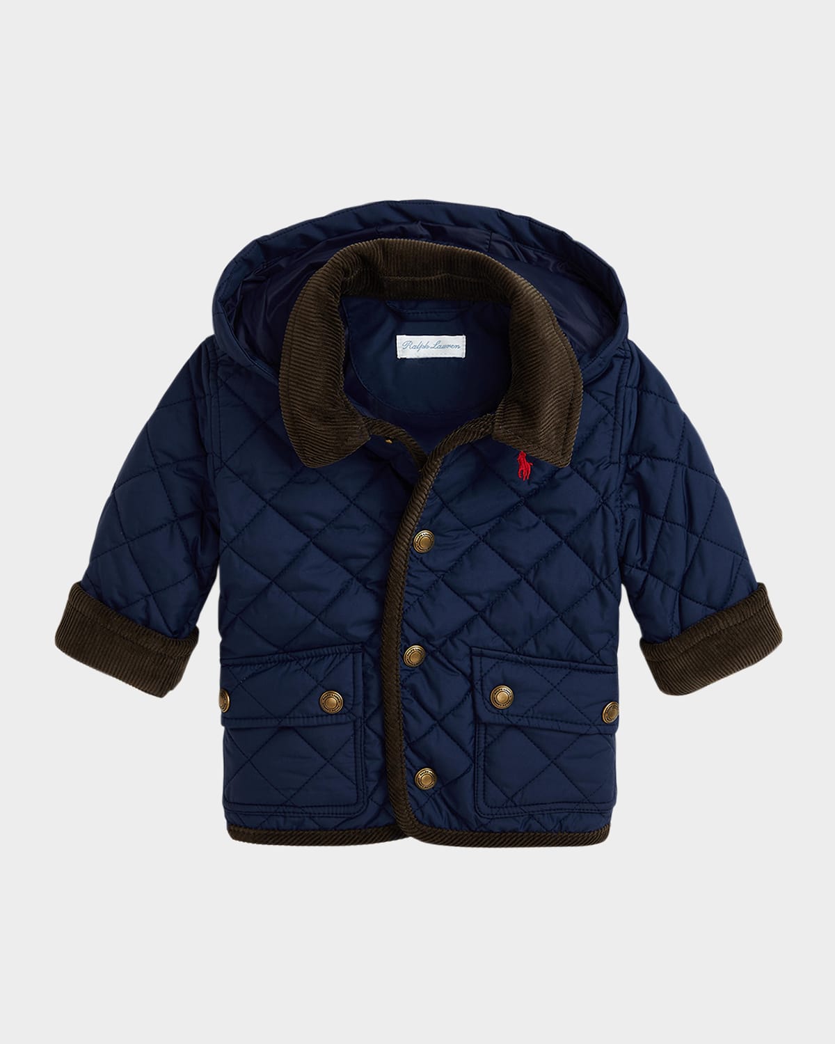 Ralph Lauren Kids 소년 매트 퀼팅 칼라 재킷 9M24M
