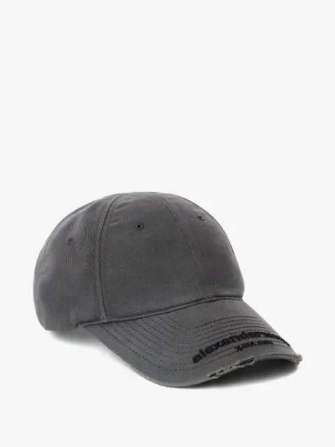 ALEXANDER WANG 디스트레스드 로고 야구 모자