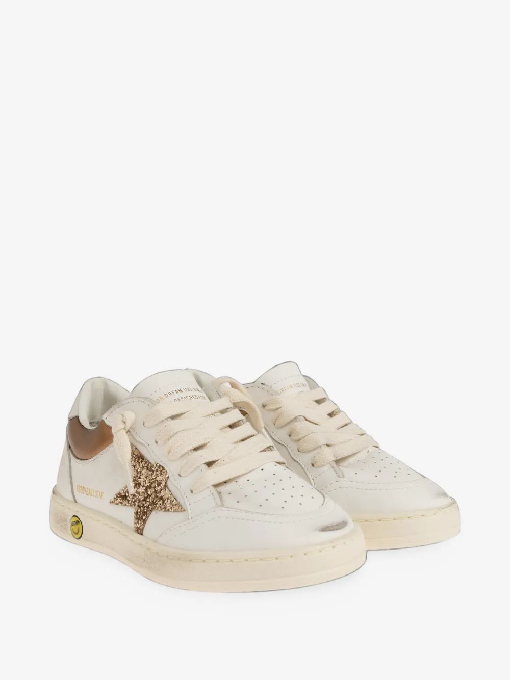 Golden Goose Kids 글리터 장식 볼 스타 스니커즈