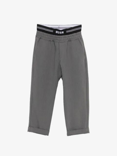 MSGM Kids 로고 웨이스트밴드 테일러드 바지