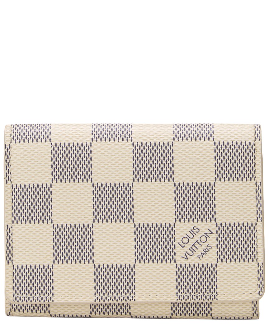 LOUIS VUITTON 화이트 다미에 아쥬르 코팅 캔버스 카드 홀더
