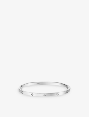 CARTIER 러브 스몰 18ct 화이트 골드와 10 브릴리언트 컷 다이아몬드 팔찌