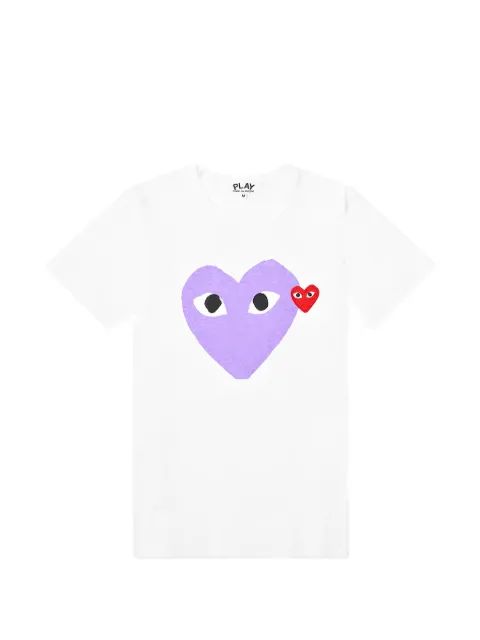Comme Des Garçons Play Kids 하트 프린트 패치 티셔츠