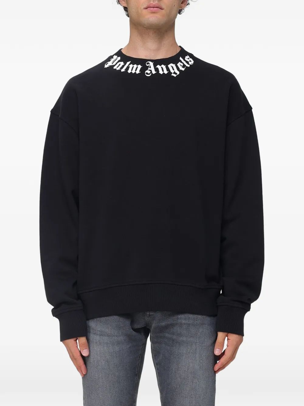 PALM ANGELS 로고 넥 맨투맨