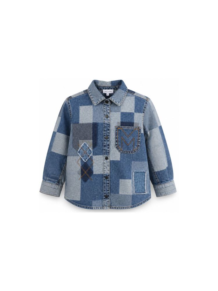 Marc Jacobs Kids 패치워크 곡선 데님 자켓